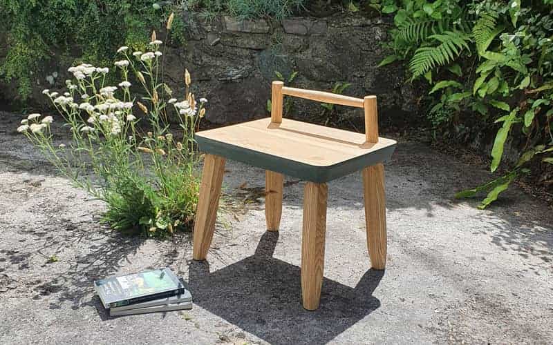 Handmade solid wood stool