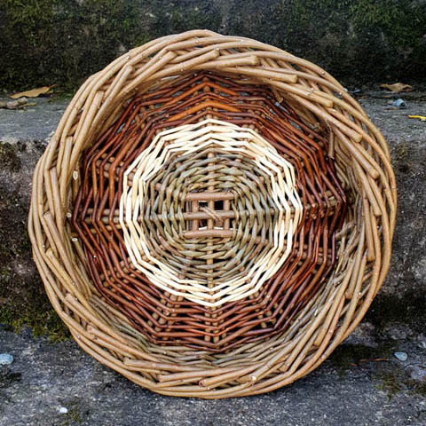 handmade round, willow basket